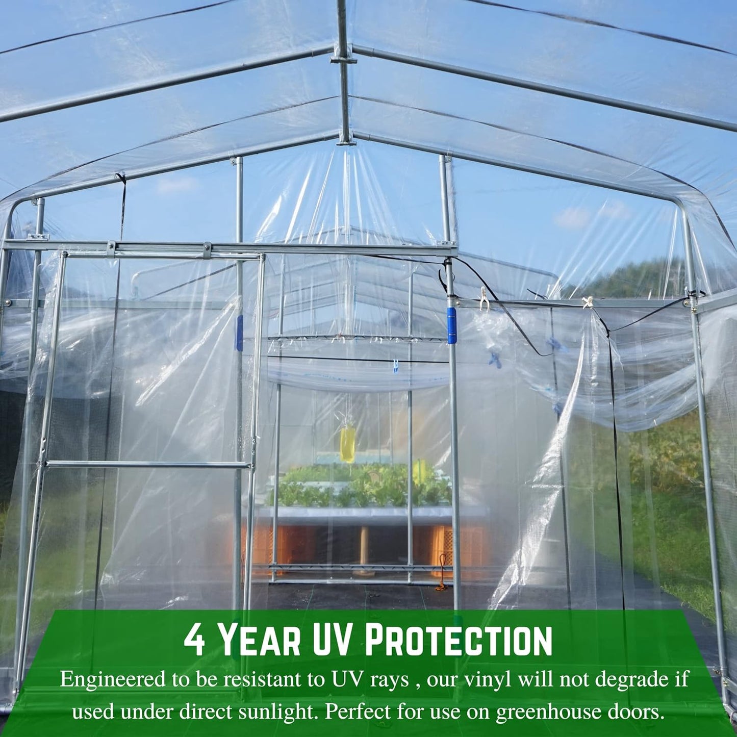 Farm Plastic Supply - Clear Vinyl Sheeting - 15 Mil - (4'6" x 30') - Vinyl Plastic Sheeting, Clear Vinyl Sheet for Storm Windows, Covering, Protection, Tablecloth Protector