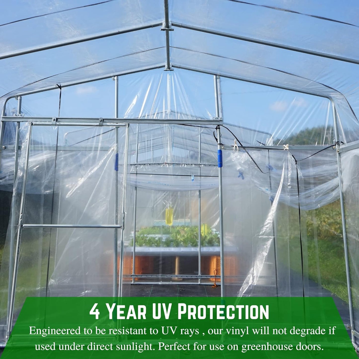 Farm Plastic Supply - Clear Vinyl Sheeting - 15 Mil - (4'6" x 75') - Vinyl Plastic Sheeting, Clear Sheet for Storm Windows, Covering, Protection, Tablecloth Protector
