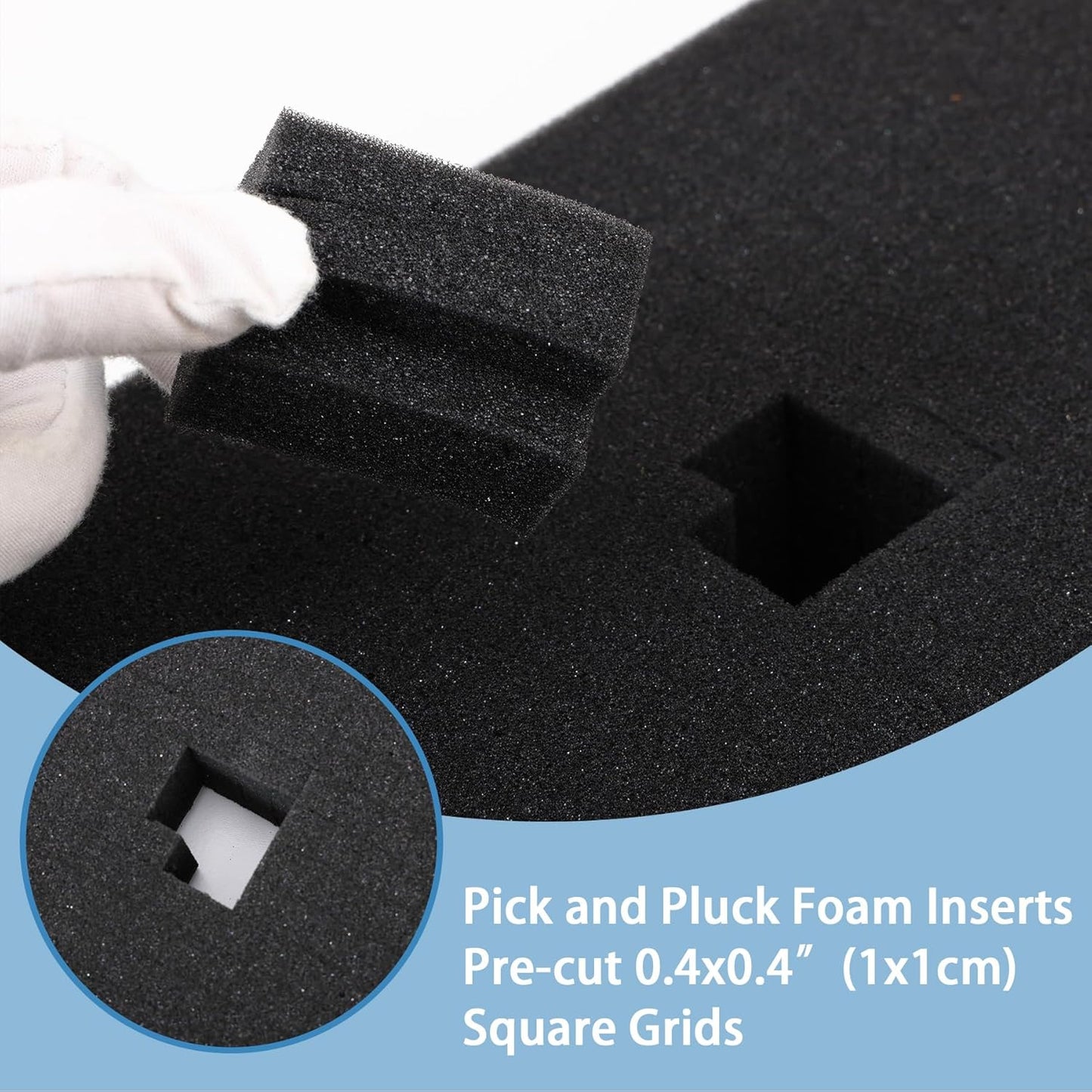 Coengwui Pick and Pluck Foam Inserts, Pre-Cubed Pick Apart Sheets for Crafts Toolbox Game Box Camera Cases Drawer Storage (2Pack 12 x 12 x 2" with 0.4" Bottom Padding)