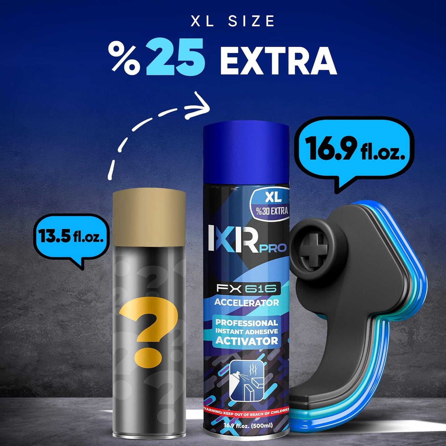 CA Glue Activator Spray (2x16.9 oz) – Super Glue Accelerator for Instant Bonding | Fast-Drying Cyanoacrylate Activator for Woodworking, Plastic, Metal, 3D Printing, Guitar, DIY, and Repairs