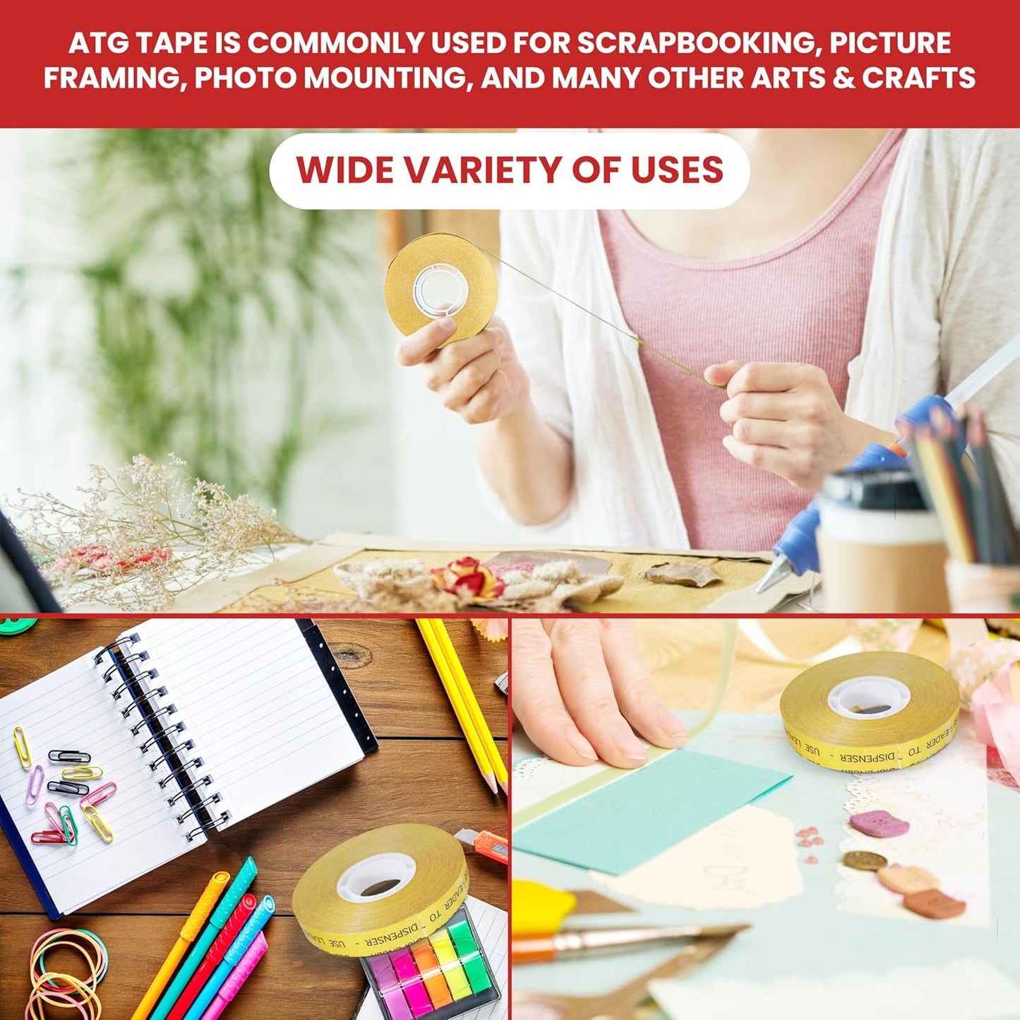 GGR Supplies T.R.U. ATG-7502 ATG Tape (Acid Free Adhesive Transfer Tape): 36 yds. 1/4 in. (Pack of 144)