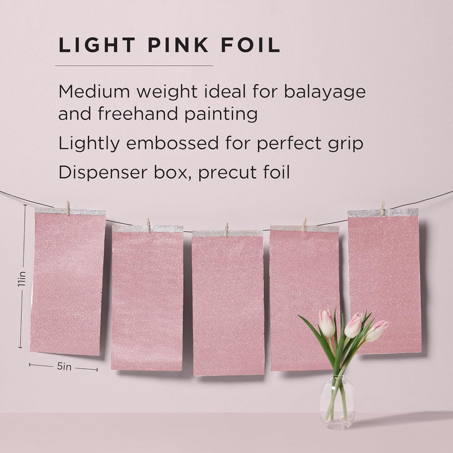 Fromm Pop Up Hair Foils, Light Pink Foils, Cosmetology Supplies, Hairstylist Essentials, Lightweight, Ideal for Highlighting and Coloring, Precut, 5" x 11", 500 Foil Sheets