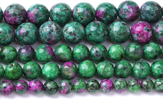 60pcs 6mm Natural Epidote Zoisite Stone Beads for Jewelry Making DIY Bracelet Necklace Accessories 15" Energy Healing Power Stone Beads