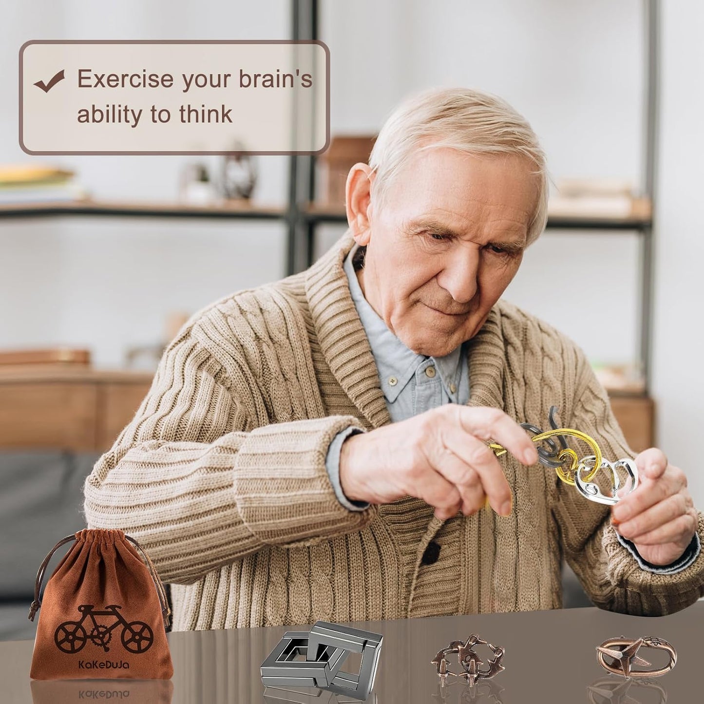 9pcs Metal Puzzle for Adult Disentanglement Puzzles Lock Puzzle Games Set Gift for Adults Teenagers