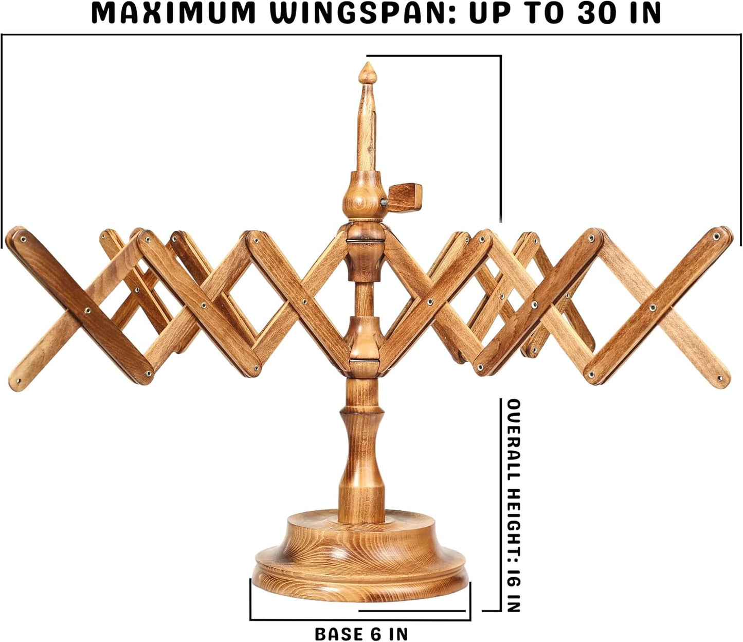 Handmade Wooden Yarn Ball Winder & Table Top Swift for Knitting & Crocheting, Wool String Center Pull (Antique Winder+Swift Set)