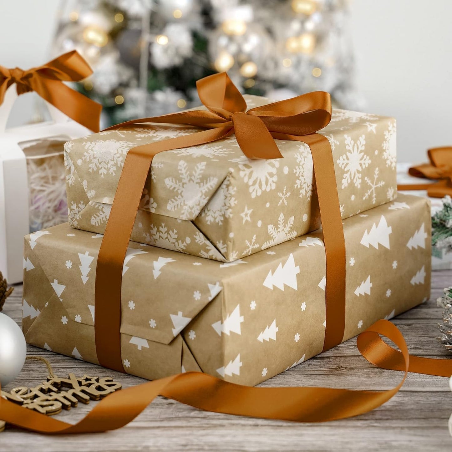 HUIHUANG Satin Ribbon 1 inch Wide Copper Ribbon 50 Yards Double Face Satin Ribbons for Crafts Gift Wrapping Bows Floral Bouquet Cake Box Christmas Decor Wedding Invitation Card Party Favor