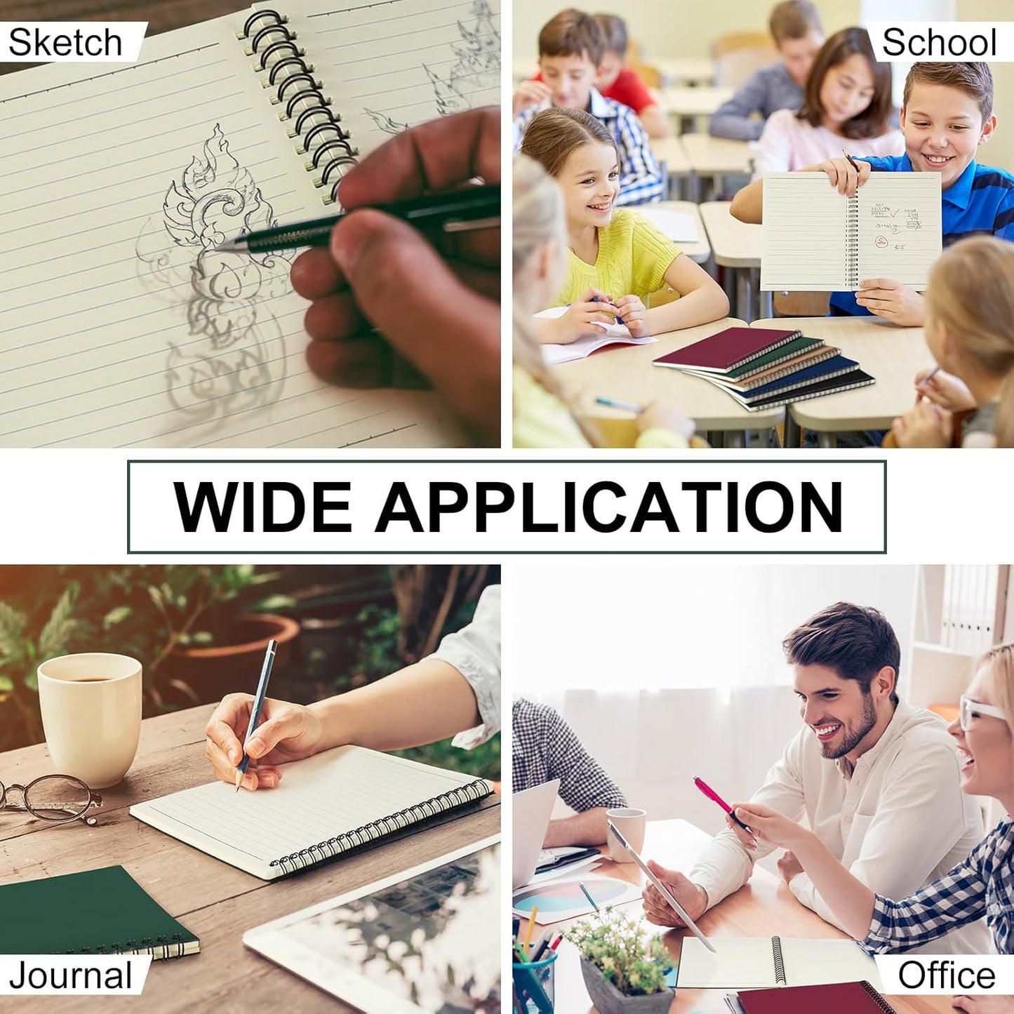 Yahenda Spiral Notebook College Ruled Journals Notebooks Lined 8.3 x 5.5 Inch Note Books Bulk A5 Writing Notebooks Thick Paper Notebook for Office Business School Supplies (Classic Colors,54 Pcs)