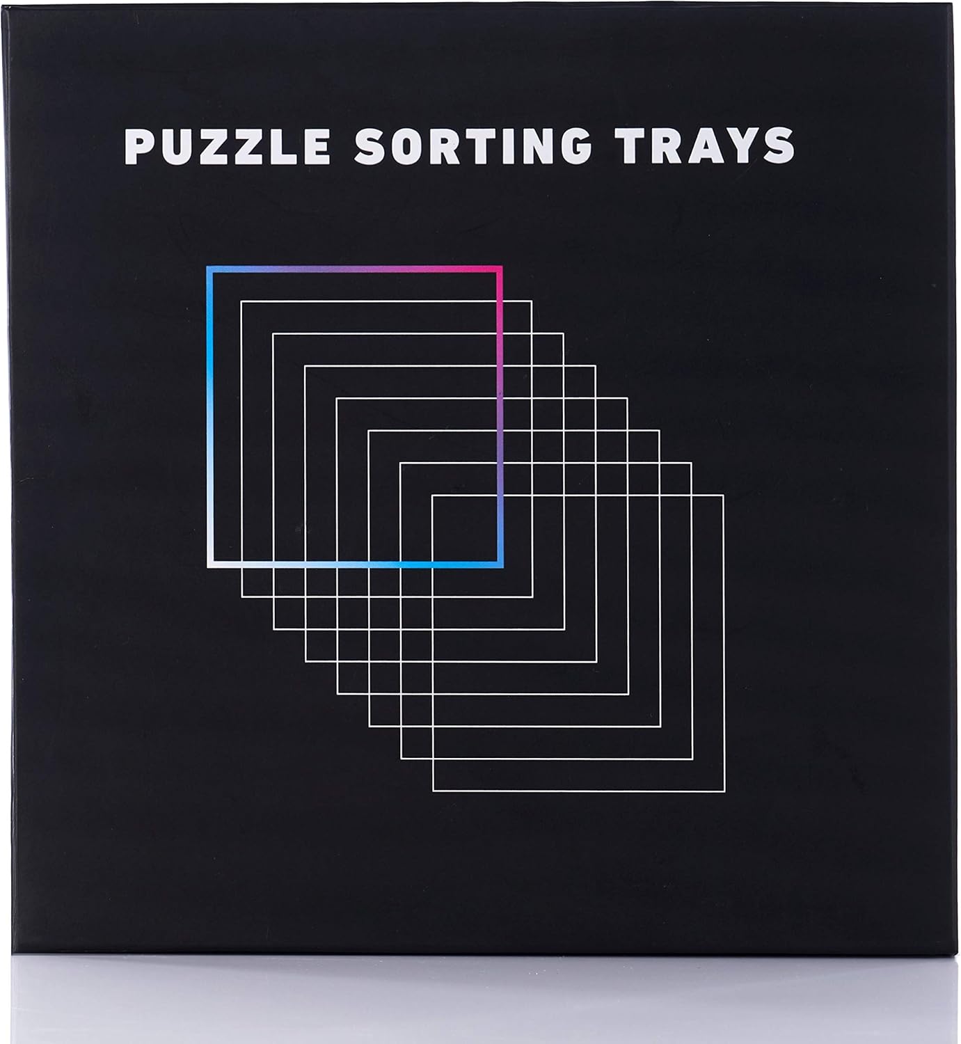 8 Black Puzzle Sorting Trays with Lid 10" x 10" | Puzzle Organizers and Storage | for Puzzles Up to 2000 Pieces