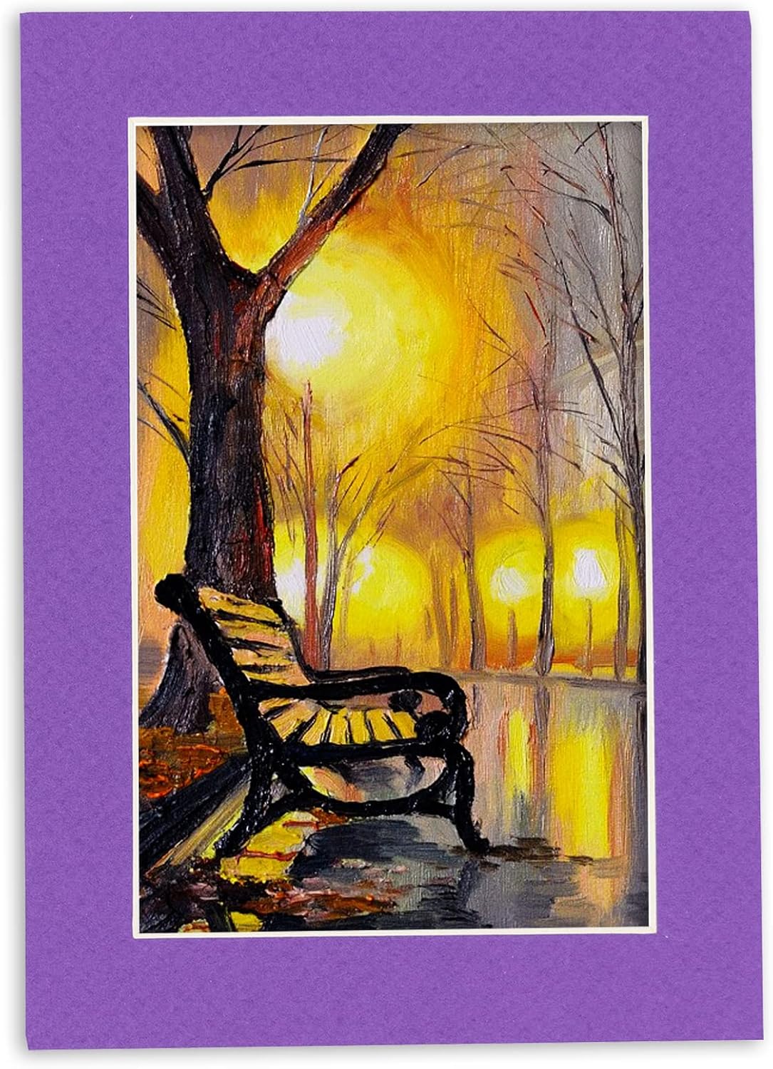 8x10 Mat Bevel Cut for 5.5x8.5 Photos - Acid Free Purple Precut Matboard - For Pictures, Photos, Framing - 4-ply Thickness