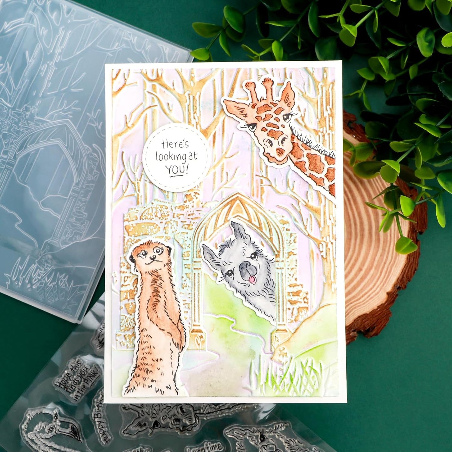 BAOFALI 3D Embossing Folder for Card Making, Deep Forest, Castle Plastic Texture Fades Embossing Folder Template for Scrapbooking Cardstock Album DIY Decoration Paper Crafting 6.3x4.5inch