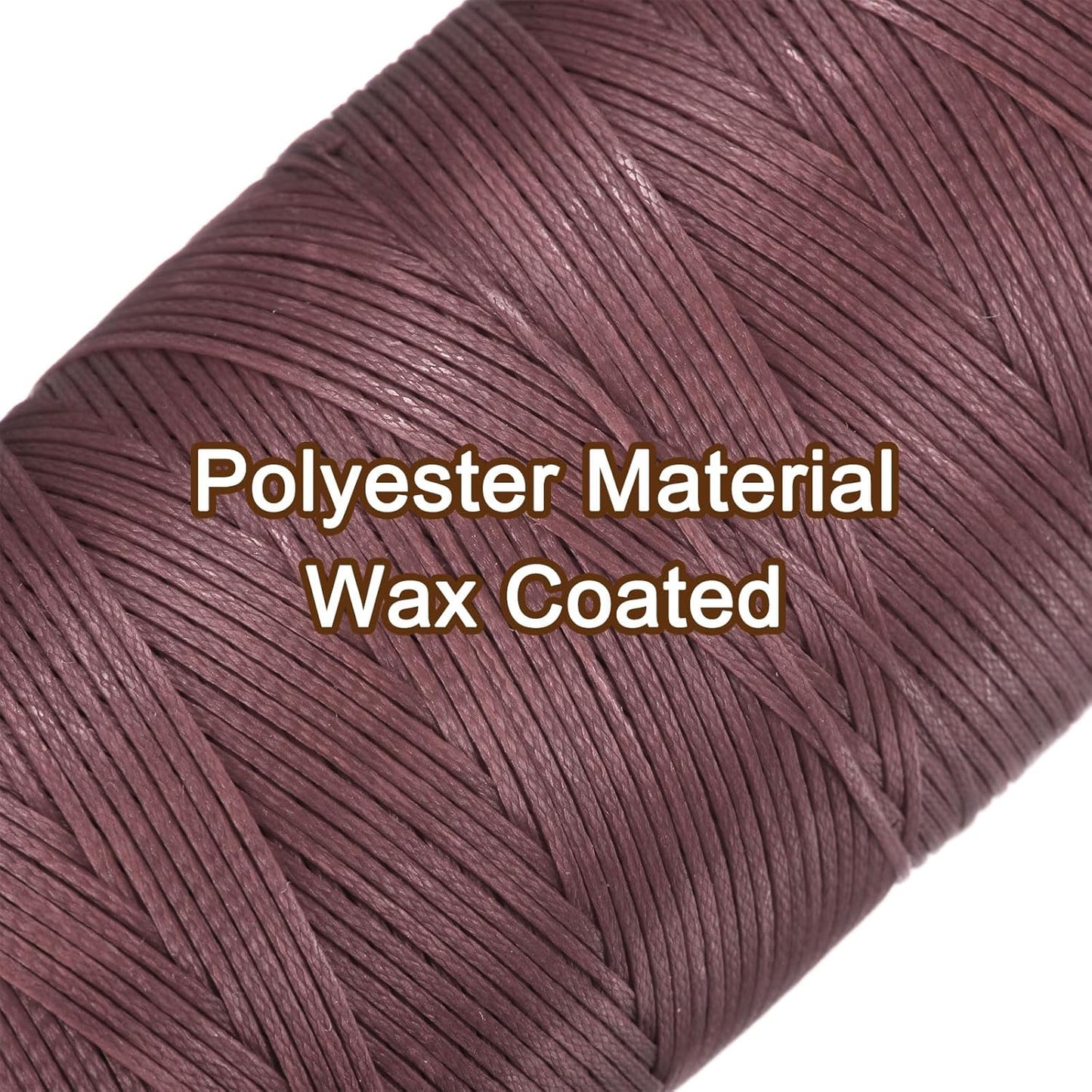 uxcell 150D 0.8mm Flat Waxed Thread 284 Yards Polyester Leather Sewing Waxed String Hand Stitching Waxed Cord for Leather Stitching Sewing Bookbinding DIY Craft Brick Red