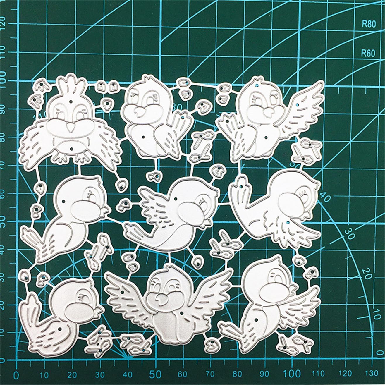 Cutting Dies Metal Stencils Scrapbooking Tools Flowers Lace Frame DIY Embossing Template for Paper Card Making Album Arts Crafts Supplies (9 Birds- 11x11cm)
