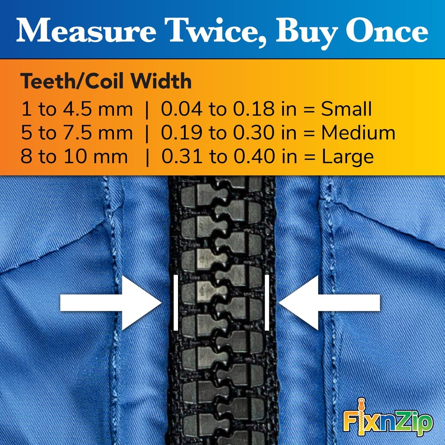 FixnZip (Medium, Black Nickel) - See Size Guide - Universal Zipper Repair Kit for Jackets, Luggage, Bags - Backpack Zipper Replacement Repair Kit - Instant Zipper Fix