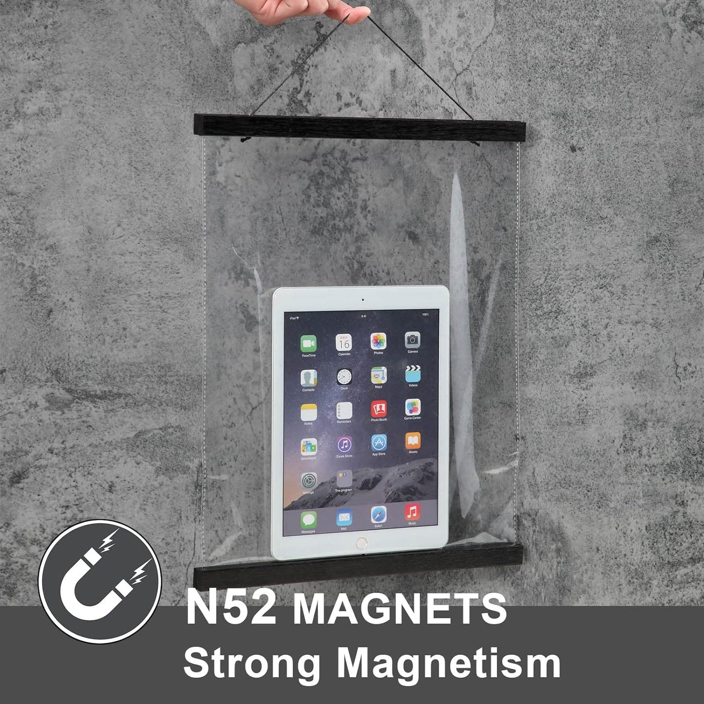 WITCOLOR Magnetic Poster Hanger Frame, 20" Wide Magnetic Hanging Frames 20x28 20x30 20x20 20x16 20x24 Magnet Poster Holder for Wall Hang Poster (Black)