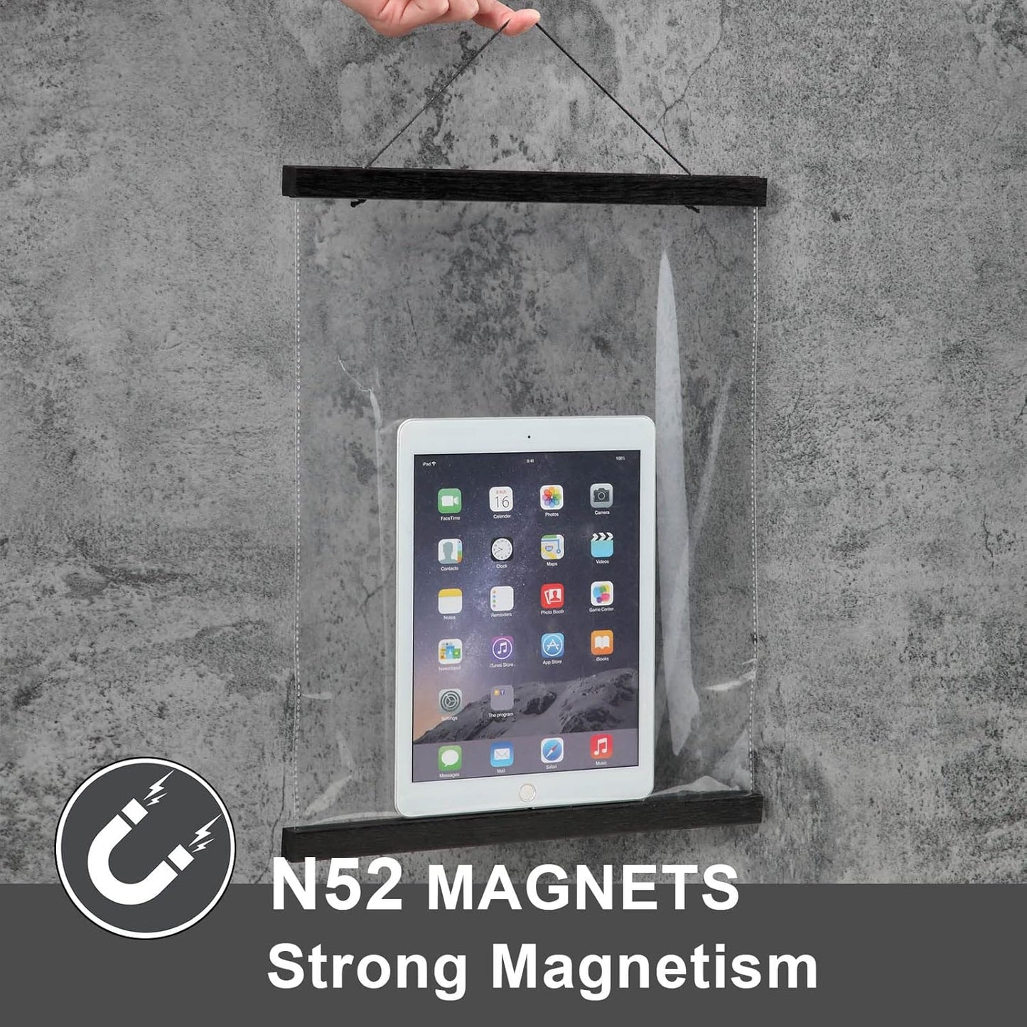 WITCOLOR Magnetic Poster Hanger Frame, Black Magnet Poster Frames 9x11 9x27 9x12 9x13 Poster Holder for Paintings, Photos, Maps, Scrolls, Picture, Canvas Works and Christmas Prints