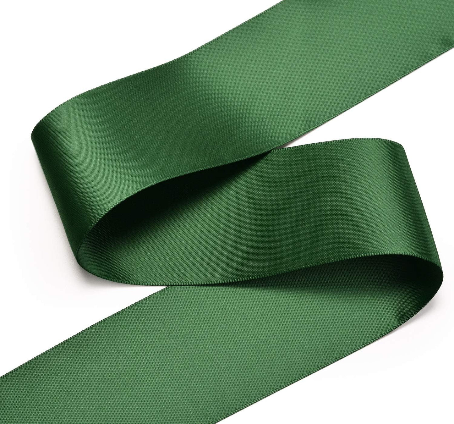 YAMA Double Face Satin Ribbon - 2 Inch 25 Yards for Gift Wrapping Ribbons Roll, Green