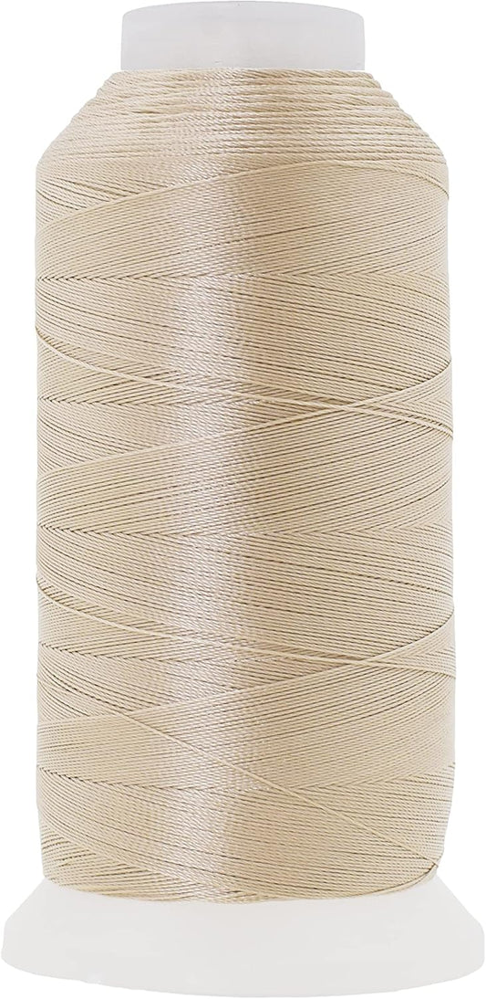 Mandala Crafts Cream Heavy Duty Thread - 1500 Yds Tex 70 for Sewing, Drapery, Jeans, Leather, Hair, Bonded Polyester, Outdoor, Marine, Upholstery