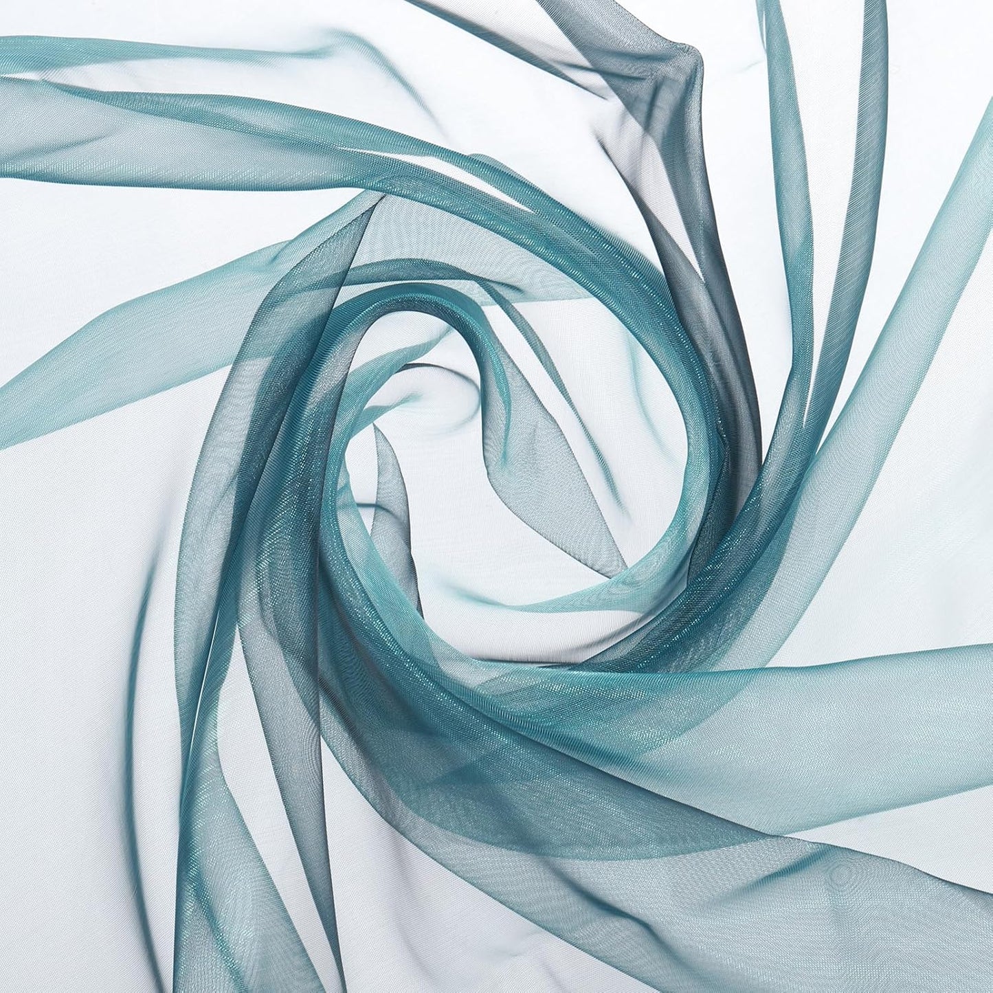 MECCANIXITY Iridescent Sheer Organza Fabric, 2 Yards x 59 Inches Solid Holographic Shiny Fabric Organza Cloth for Wedding, Curtains, Costume, Photo Background, Gradient Black Blue