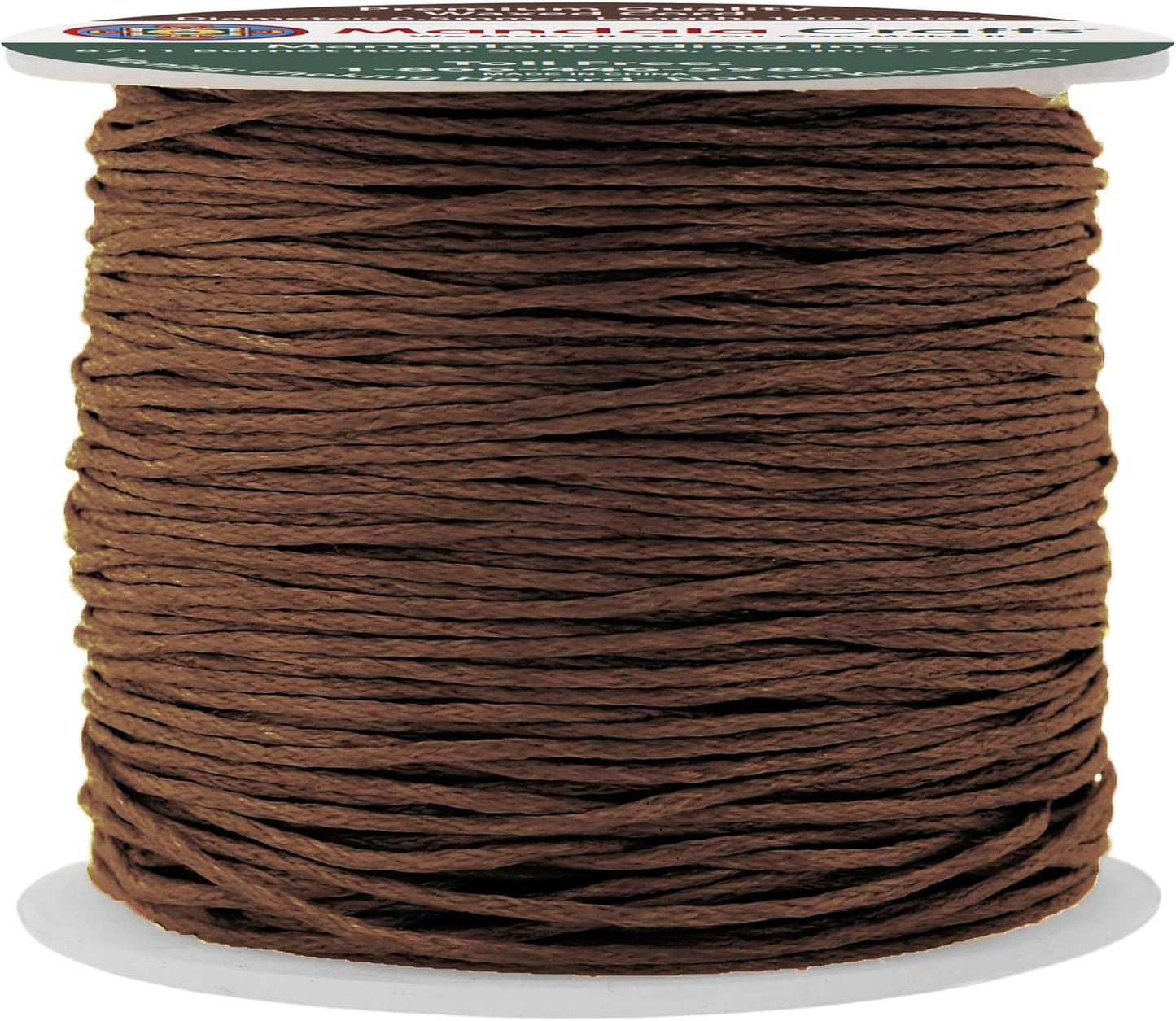 Mandala Crafts 0.5mm 109 Yards Dark Brown Cotton Waxed Cord for Jewelry Making Bracelet Cord Waxed String - Beading String Thread Jewelry Cords for Necklaces String