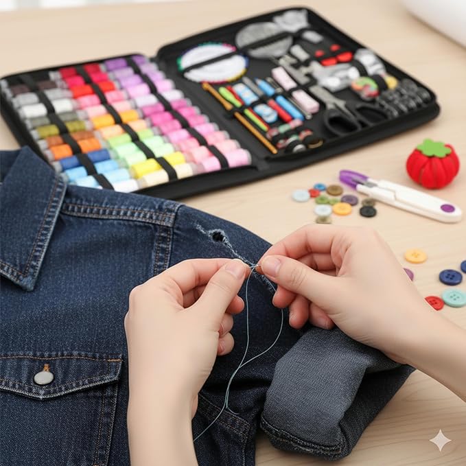 Forypretty Sewing Kit for Adults, 240 PCS Needle and Thread Kit for Sewing with Tailor Scissors & Accessories, 43 XL Thread Spools, Travel Sewing Kit for Beginners