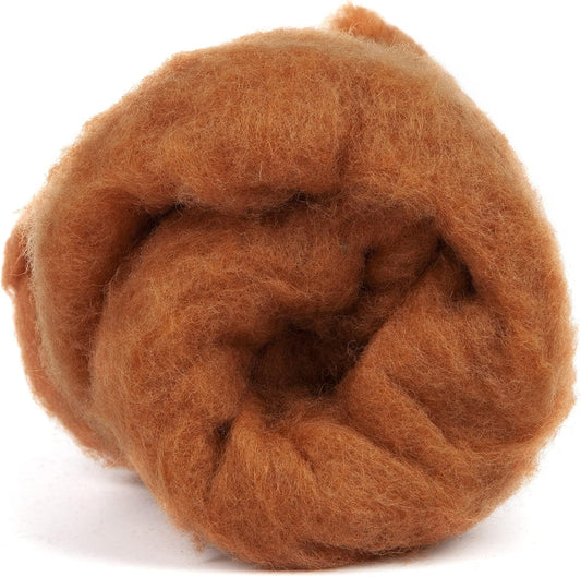 Desert Breeze Distributing – Maori Wool Roving, Special Blend of New Zealand Wools by DHG for Needle Felting and Wet Felting, Carded Fleece Batt, 100% Pure, 3.5 OZ, 27 Micron - Color Cinnamon