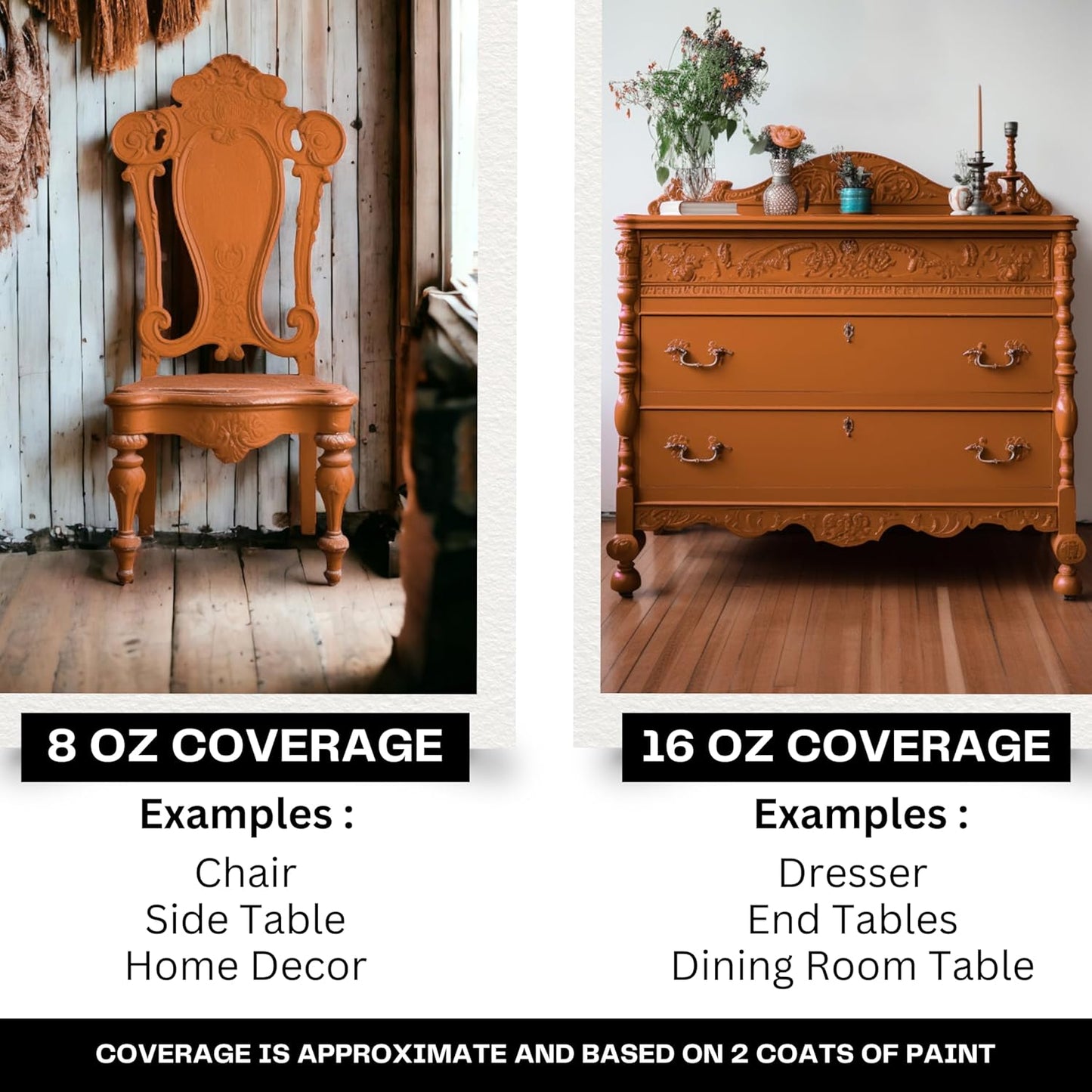 Daydream Apothecary Premium Chalk Style Paint for Furniture, Home Décor, Wood, DIY Interior Projects, Quick Dry, No Prep or Prime Needed, Matte Copper Brown - 16oz