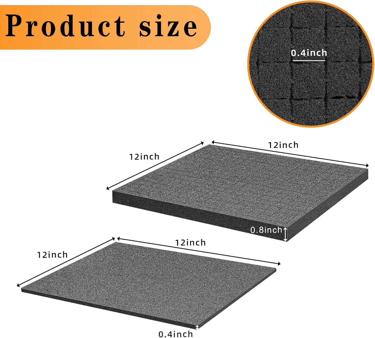 8-Piece Pick & Pluck Foam Insert - 2 Sizes - Pre-Cut Sheet Foam for Board Game Box Cases & Storage Drawer (12 Inch Long)