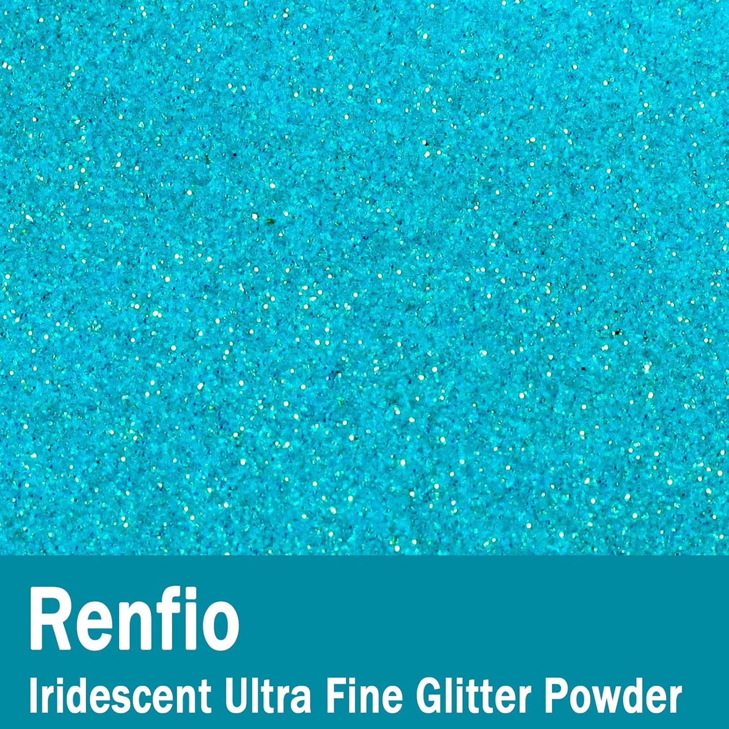 Renfio Iridescent Ultra Fine Glitter Powder Resin Supplies Glitters 1.94 Oz (55g) PET Flake Crafts Sequins 1/128" 0.008" 0.2mm Epoxy Chips Flakes for Tumblers Slime Olympic Decorations - Blue