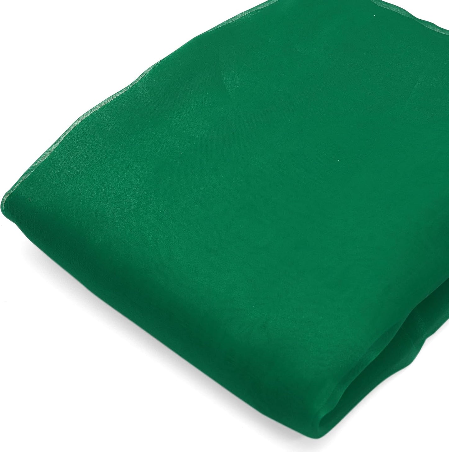 Organza Fabric 5 Yard Bridal Solid Sheer Organza Fabric Bolt for Wedding Dress, Fashion, Crafts, Decorations Silky Shiny Organza 44" - (5 Yard, Green)