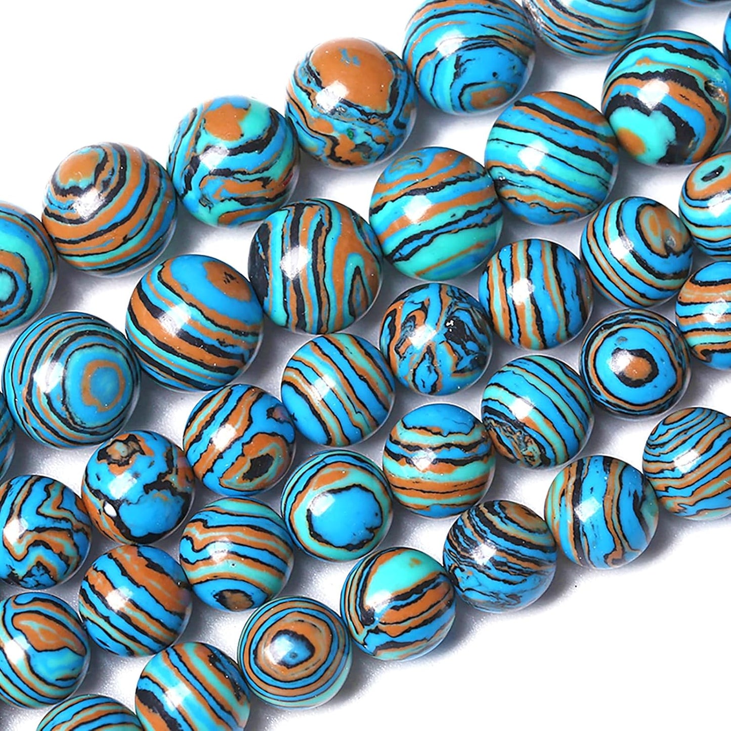 12MM Blue Malachite Beads Natural Stone Energy Healing Beads Round Loose Beads for Jewelry Making Bracelet 32pcs 15"