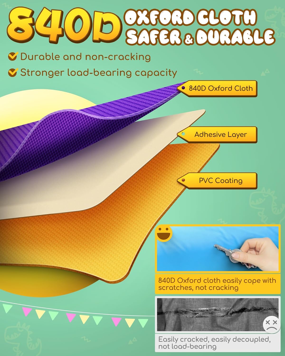 AirMyFun Inflatable Dinosaur Bounce House for Kids 3-8 with Blower – Large Bouncy Castle with Slide, Indoor/Outdoor Toddler Jumping Castle for Backyard & Birthday Fun