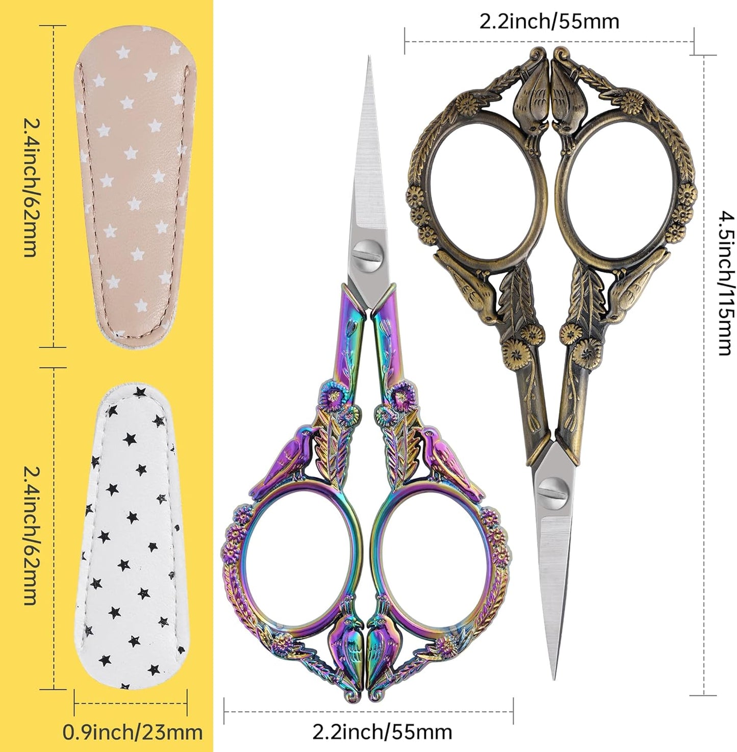 Crochet Scissors –Professional Grade Shears for sewing,Craft, Artwork, Crochet,trimming,Needlework,Yarn, Handicraft DIY Tool,Thread,Beauty Hair,4.5in