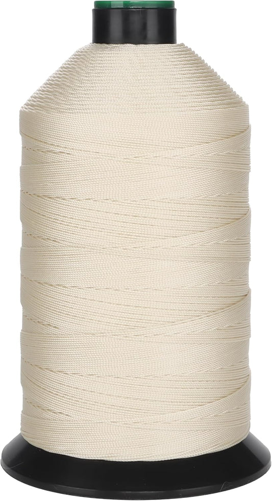 Extra Strong Bonded Nylon Thread #277 Tex270 – 16 OZ, 1500yds, Versatile Stitching Solution for Leather, Upholstery, Canvas Repair and More (Beige)