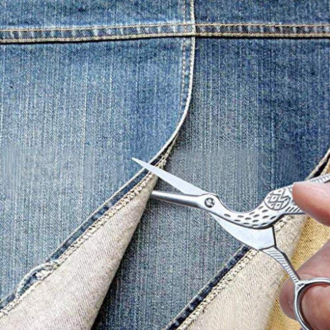 Vintage Stork Shape Sewing Scissors Stainless Steel Tailor Scissors Sharp Sewing Shears for Embroidery, Craft, Art Work & Everyday Use (6, Multicolour)