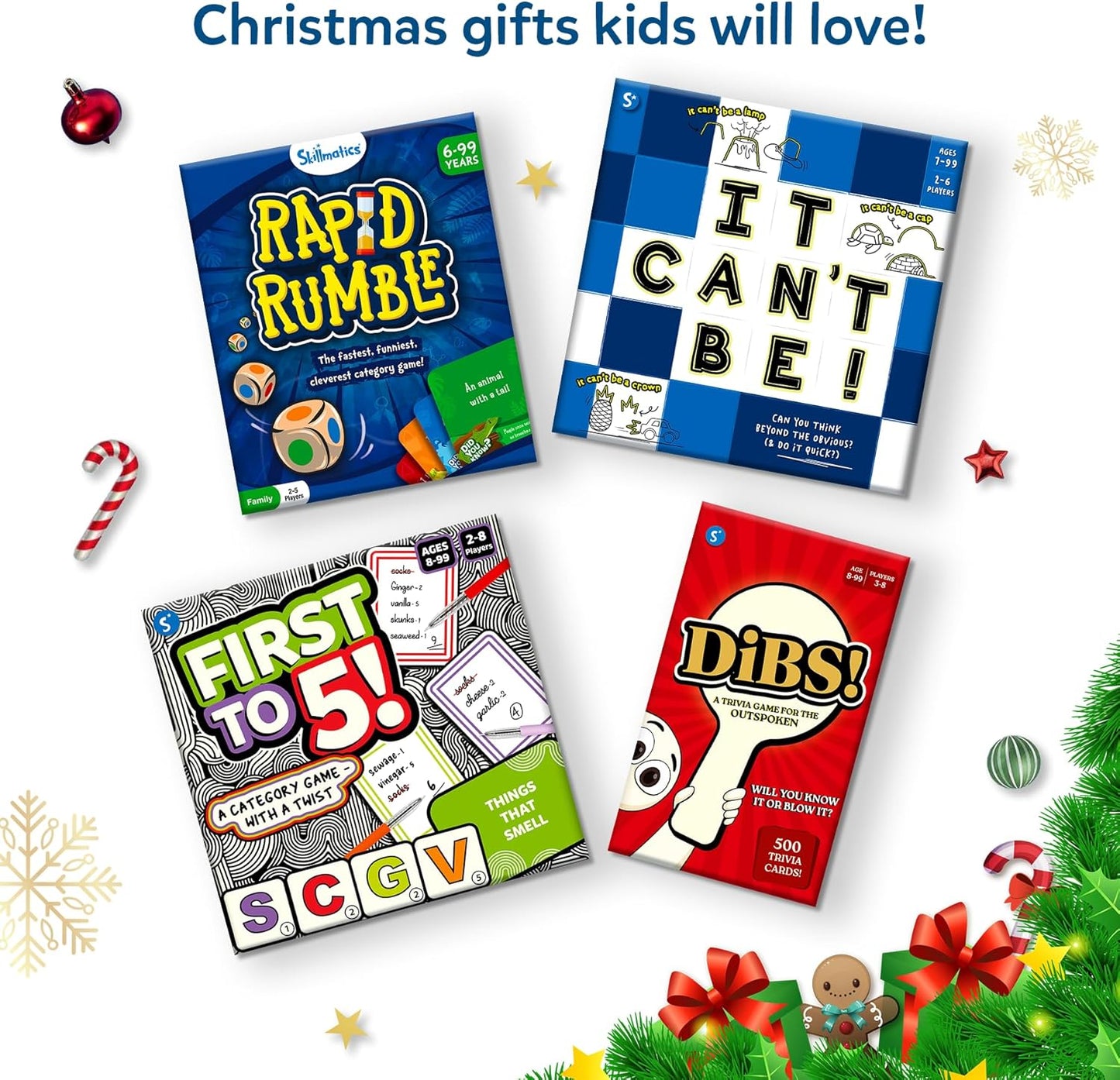 Skillmatics Card & Board Game - It Can't Be, Race to Doodle, Hilarious Drawing Game, Fast-paced Christmas Fun for Families, Parties & Game Nights, Gifts for Kids, Teens, Adults Ages 7, 8, 9, 10 & Up