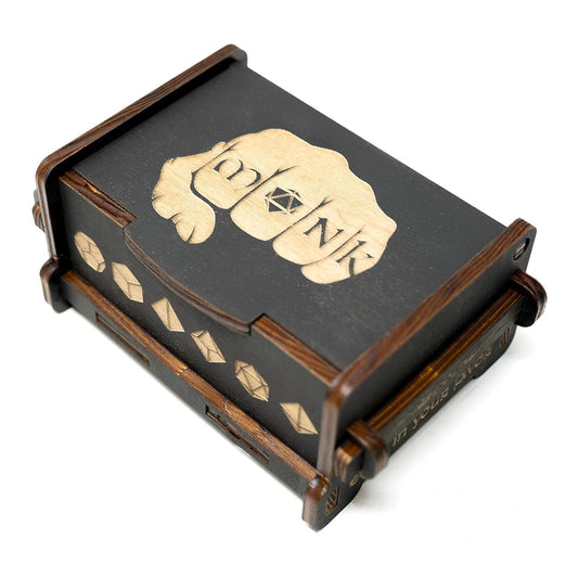 Dice Box - BLACK - 6x4x3 Also holds jewelry and great for desks and desk top items (Monk)