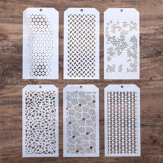 DIY Decorative Stencil Template for Scrapbooking Painting on Wall Furniture Crafts, Set of 6 (Polka Dot)
