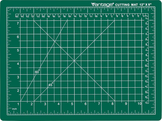 Dahle Vantage 10470 Premium Self-Healing Cutting Mat, 9"x12", 1/2" Grid, 5 Layers for Max Healing, Perfect for Crafts & Sewing, Green