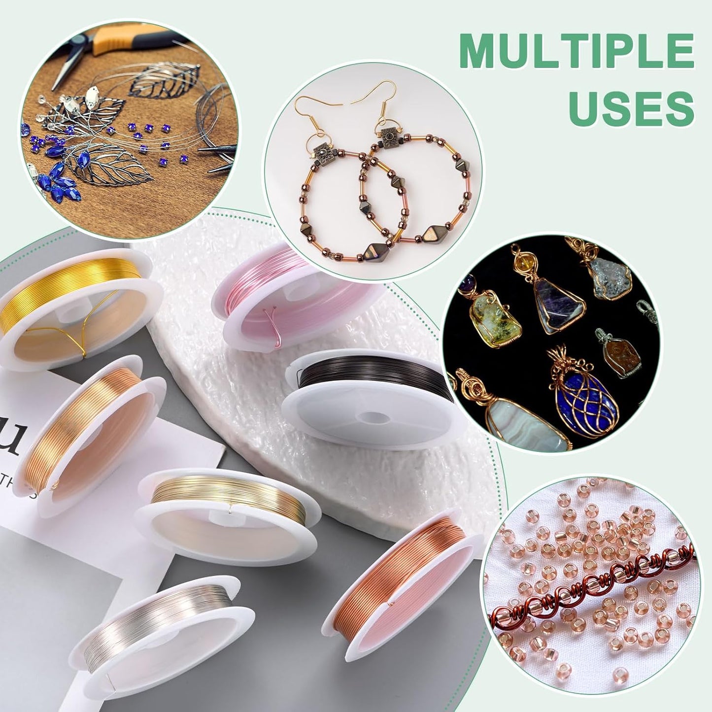 0.4 mm/26 Gauge Copper Wire for Jewelry Making, 30.2FT Copper Beading Craft Wire for Jewelry/Weaving/DIY Crafting/Planting, Color-Retaining [9.2M, Copper Tone]