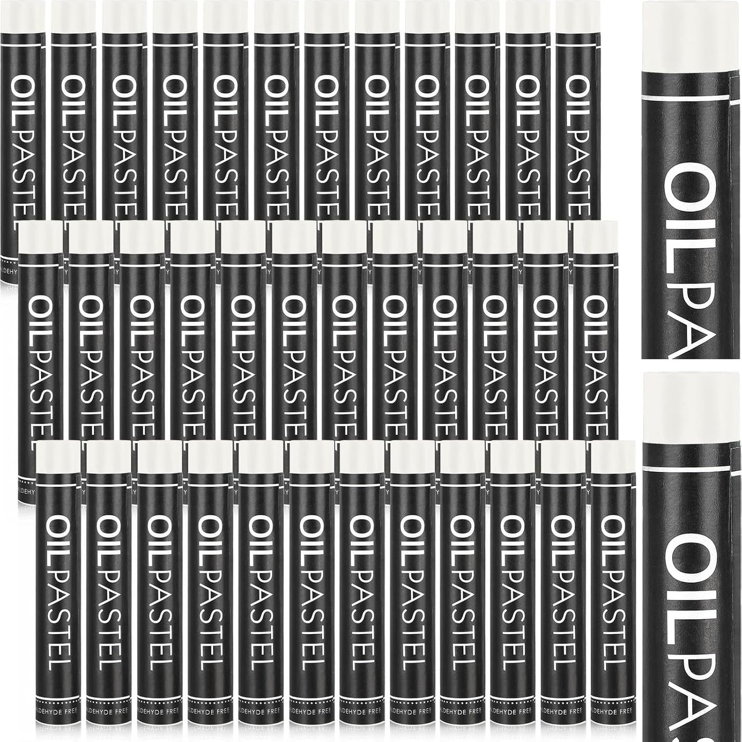 Geyoga 36 Pcs Soft Oil Pastels Bulk Artists Oil Crayons Single Color Creamy Pastels for Art Painting Drawing Blending for Back to School First Day of School Kids Students Artists(White)