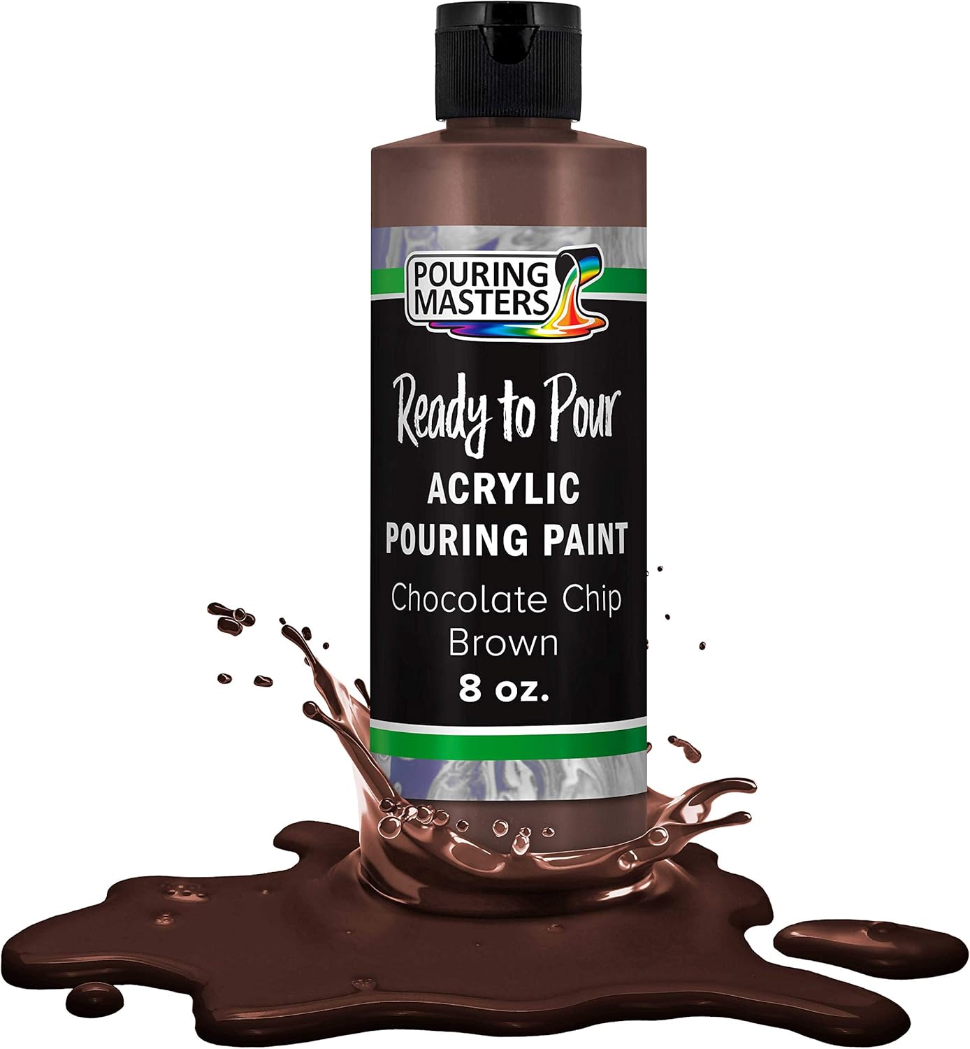 Pouring Masters Chocoloate Brown Ready to Pour Acrylic Pouring Paint - Premium 8-Ounce Pre-Mixed Fluid Acrylic Paint - Fluid Art Supplies for Canvas, Wood, Paper, Tile & Rocks