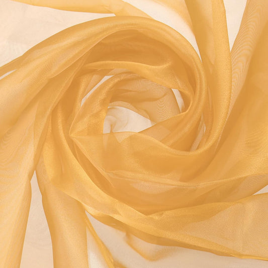 MECCANIXITY Iridescent Sheer Organza Fabric, 10 Yards x 59 Inches Solid Holographic Shiny Fabric Organza Cloth for Wedding, Curtains, Costume, Photo Background, Light Coffee