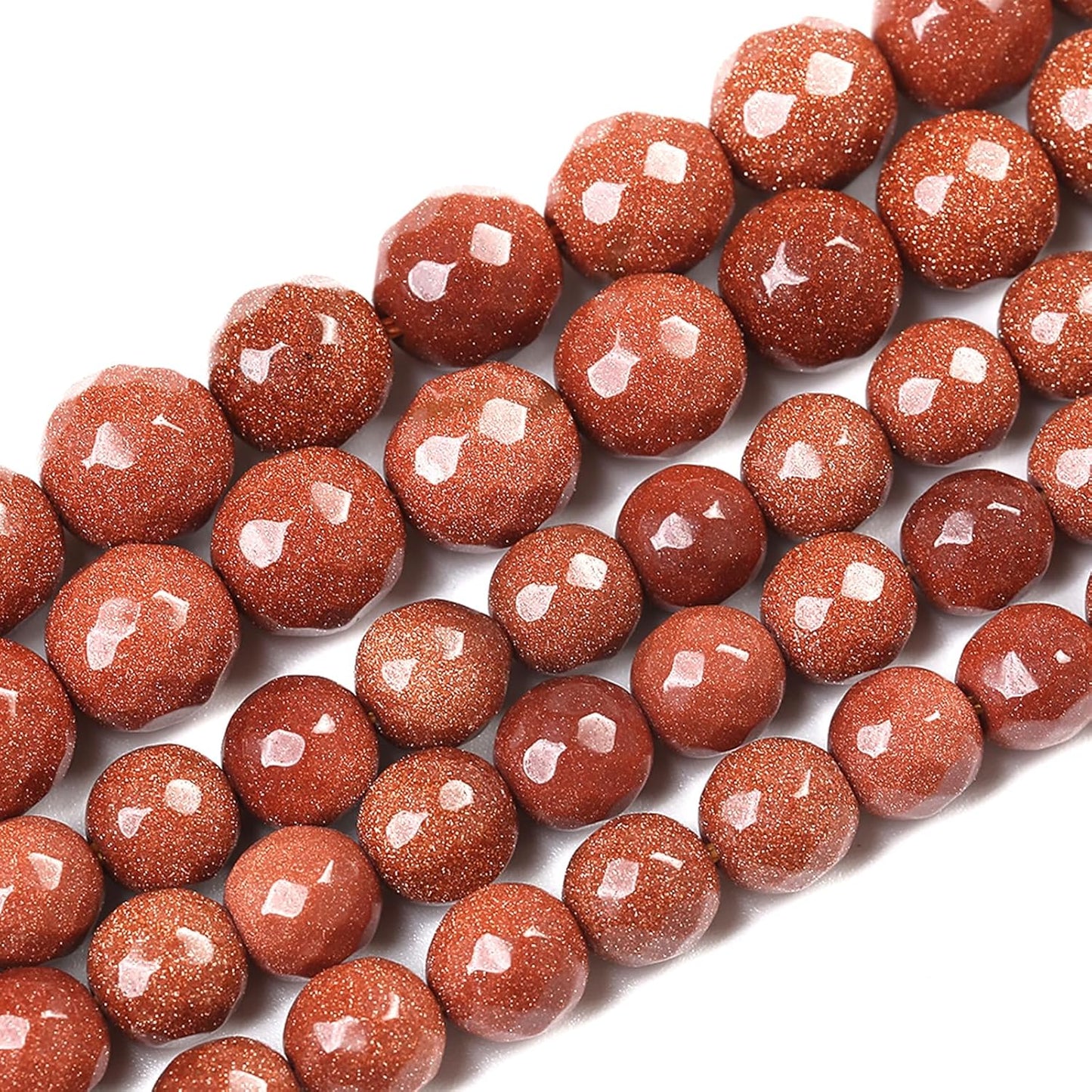 45pcs 8mm Natural Gold Sandstone Beads Faceted Stone Energy Healing Beads for Jewelry MakingDIY Bracelet Necklace Accessories 15" (8mm, Faceted Gold Sandstone)