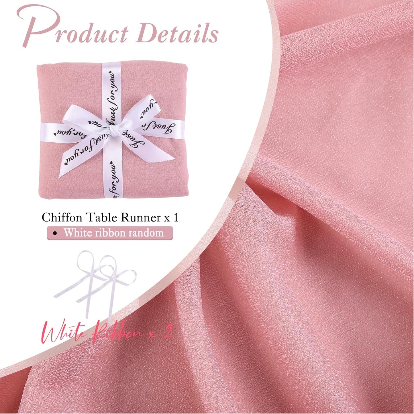 1 Pack Dusty Rose Chiffon Table Runner 12 x 120 Inches Sheer Table Runner Romantic Table Cloth for Wedding Decor 10ft Tulle Table Runner Table Decorations for Birthday Party