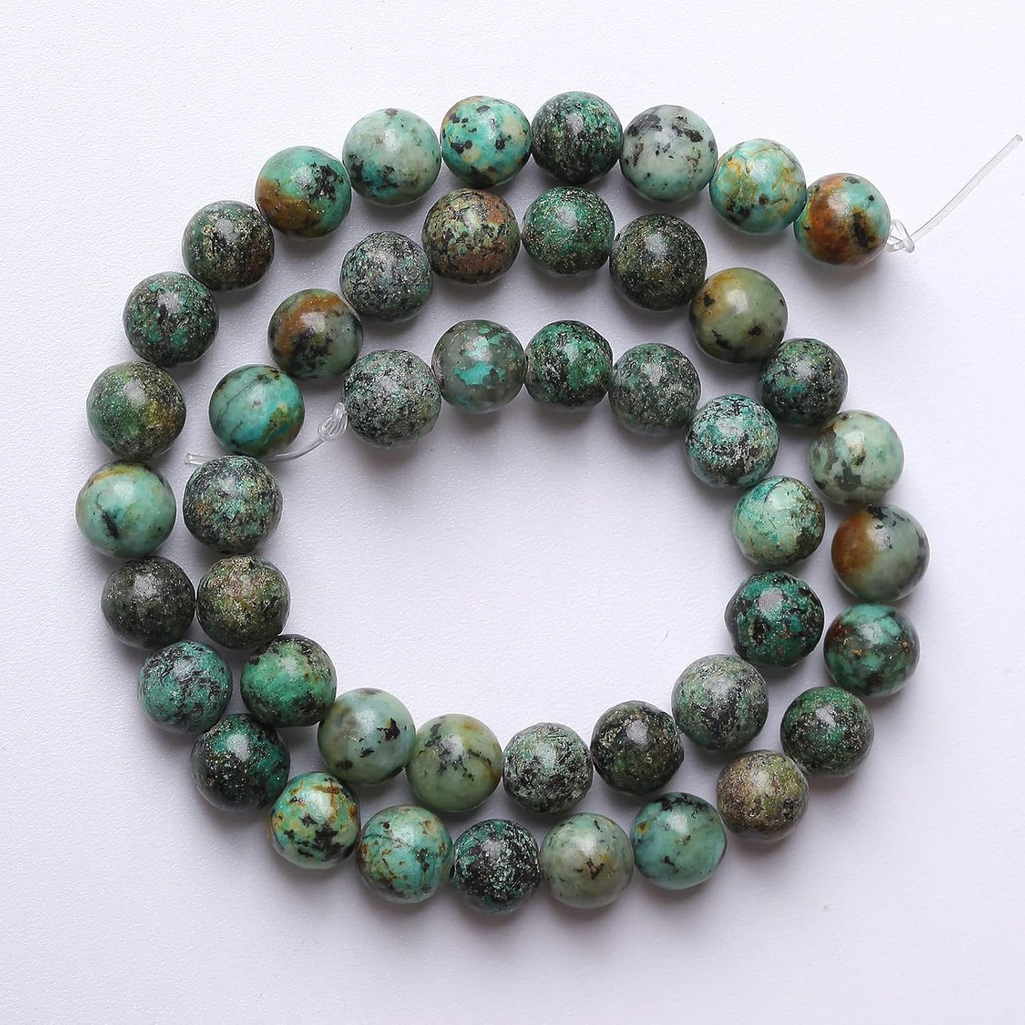 12mm 32pcs Natural African Turquoise Stone Beads for Jewelry Making Round Loose Gemstone Beads DIY Bracelet Necklace Earrings