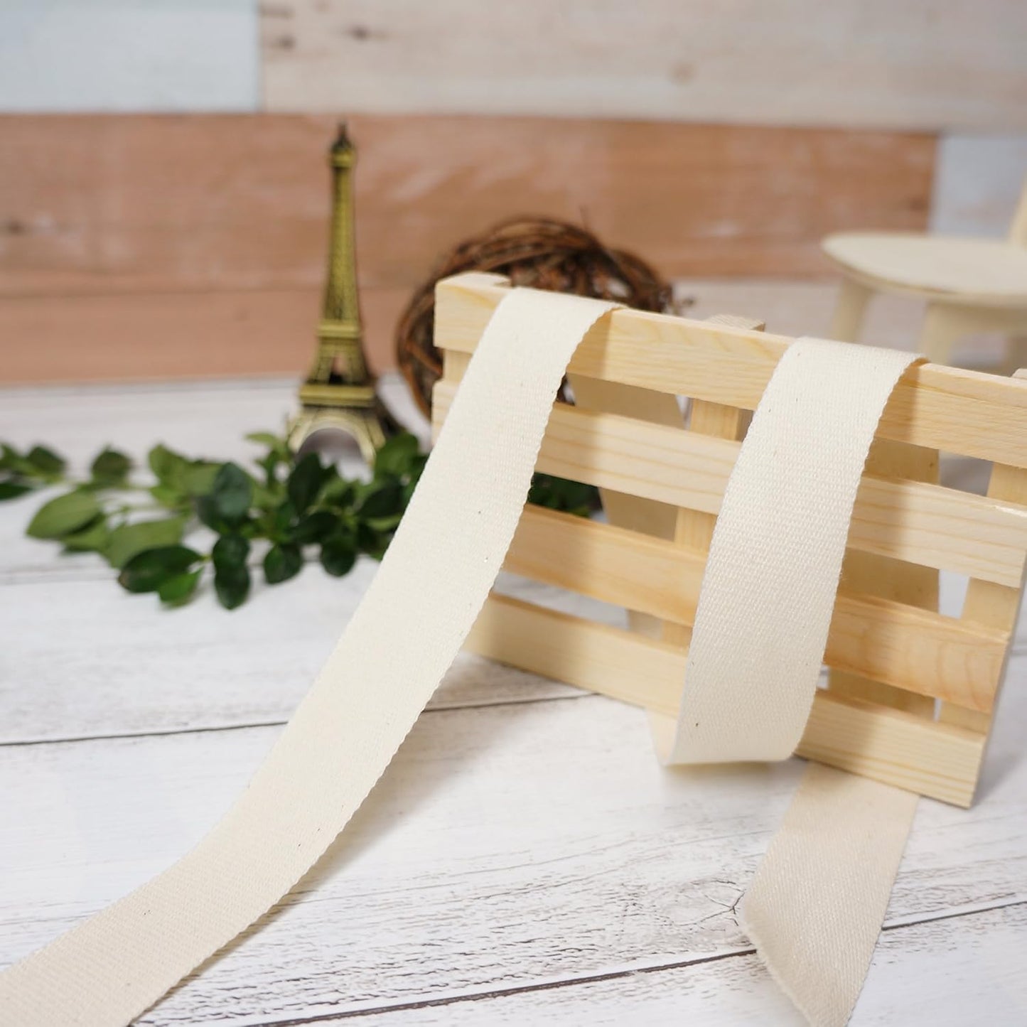 CT CRAFT LLC Ivory Cotton Ribbon 7/8" x 10 Yards for Home Décor Gift Present Wrapping DIY Crafts Birthday Wedding Bouquet Christmas