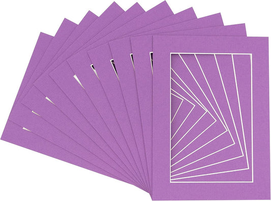 5x7 Mat for 8.5x11 Frame - Precut Mat Board Acid-Free Dark Purple 5x7 Photo Matte For a 8.5x11 Picture Frame, Premium Matboard for Family Photos, Show Kits, Art, Picture Framing, Pack of 25 Mats