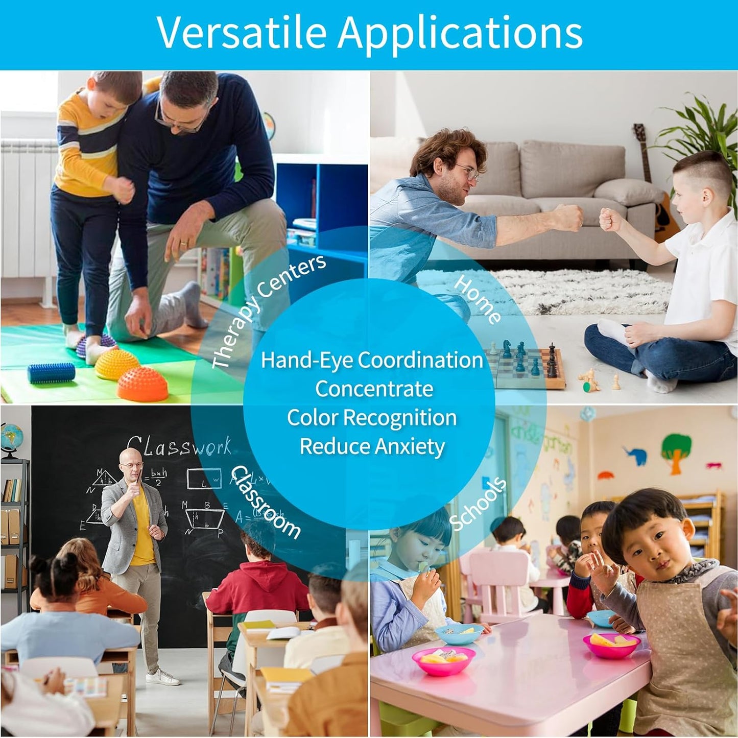 Art3d Hexagon Sensory Fidget Liquid Motion Tiles for Kids, Toddler, Teens - Interactive Soft Gel Liquid Play Mats for Home, Schools, Playrooms, Multi-Pack of 6 Tiles