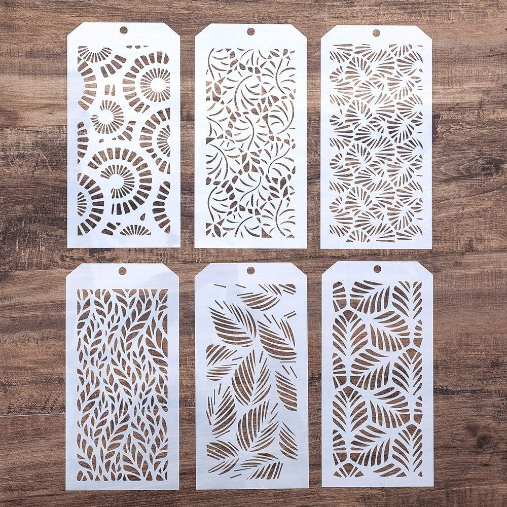 DIY Decorative Poppy Flower Stencil Template for Scrapbooking Painting on Wall Furniture Crafts, Set of 6 (Flower)