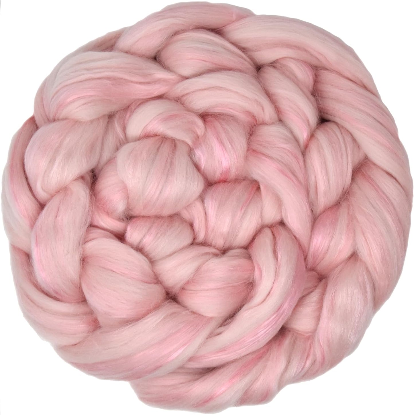 Merino Silk Luxe Tonal Designer Blend. Superfine Merino, Mulberry Silk, Tussah Silk. Top Roving for Spinning or Felting. Fleur de Rose 1oz